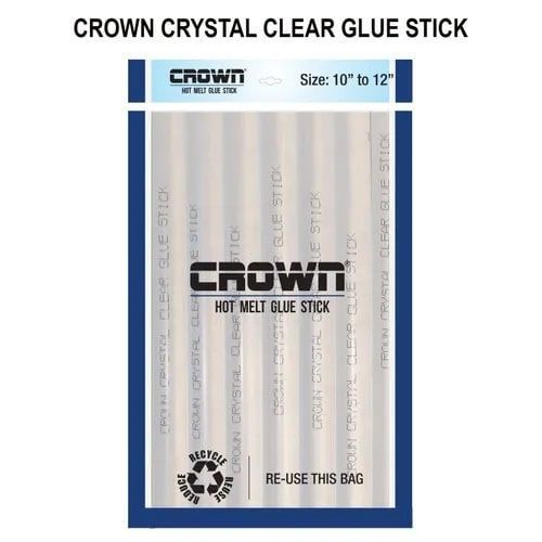 Crown Crystal Clear Hot Melt Glue Stick | Super Strong Gumming for DIY Projects | Transparent | 240mm x 12mm | Pack of 36