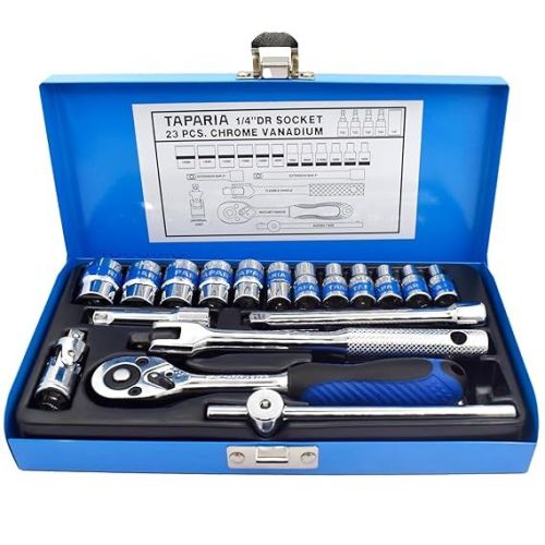 Taparia S1/4H Sockets Sets - 6.3mm (1/4) Square Drive (17 Sockets and 6 Accessories)