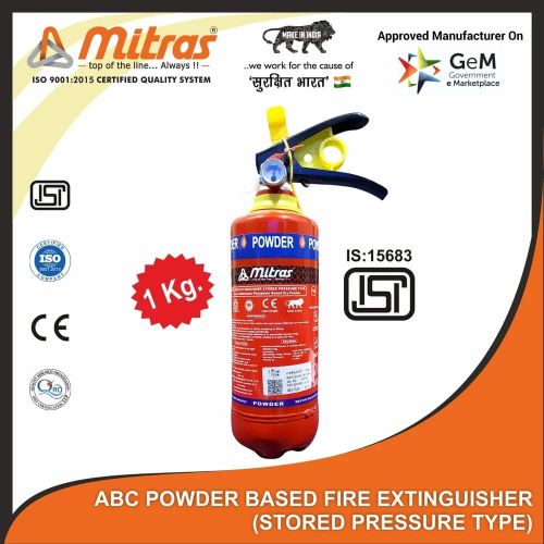Mitras 1 Kg (IS:15683) ABC Powder Based Stored Pressure Type Portable Fire Extinguisher – MAP 40%