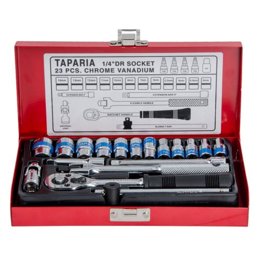 Taparia S1/4H Sockets Sets - 6.3mm (1/4) Square Drive (17 Sockets and 6 Accessories)